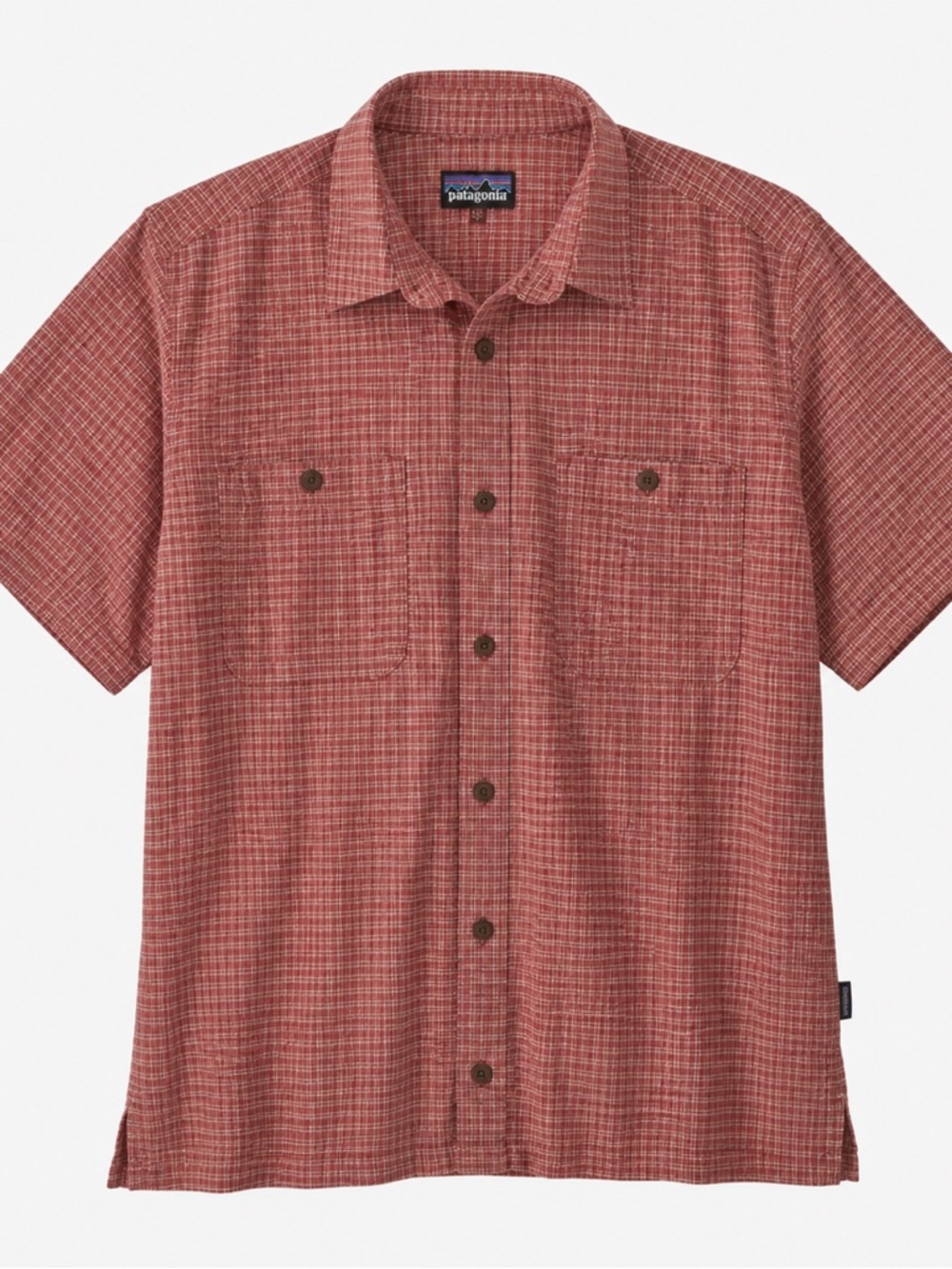 Patagonia Men’s Short Sleeve Button Down Shirt Red Check Plaid Large